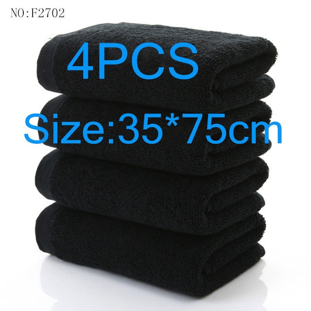 100% cottonnon-fading black towel jacquard soft bamboo fiber towel thickened absorbent black towel for home hotel beauty salon