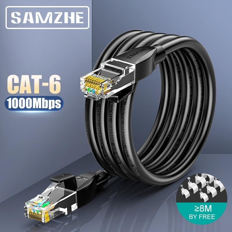 SAMZHE CAT6 Round Ethernet Cat 6 Lan Cable  RJ 45 Network Patch Cord for Laptop Router RJ45 Internet Cable