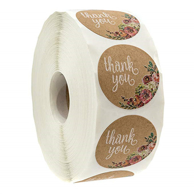 10 Style 50Pcs/wad  Floral Thank You Stickers 1 inch Round seal label handmade scrapbooking Envelope stationery sticker