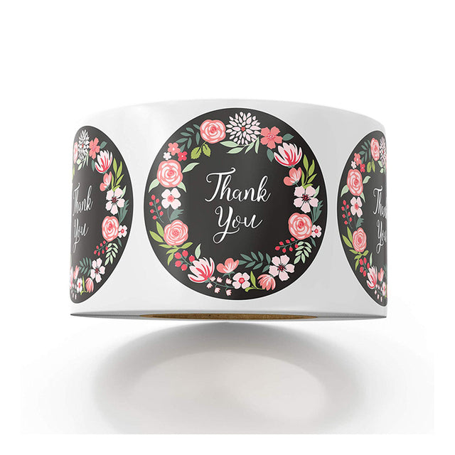 10 Style 50Pcs/wad  Floral Thank You Stickers 1 inch Round seal label handmade scrapbooking Envelope stationery sticker