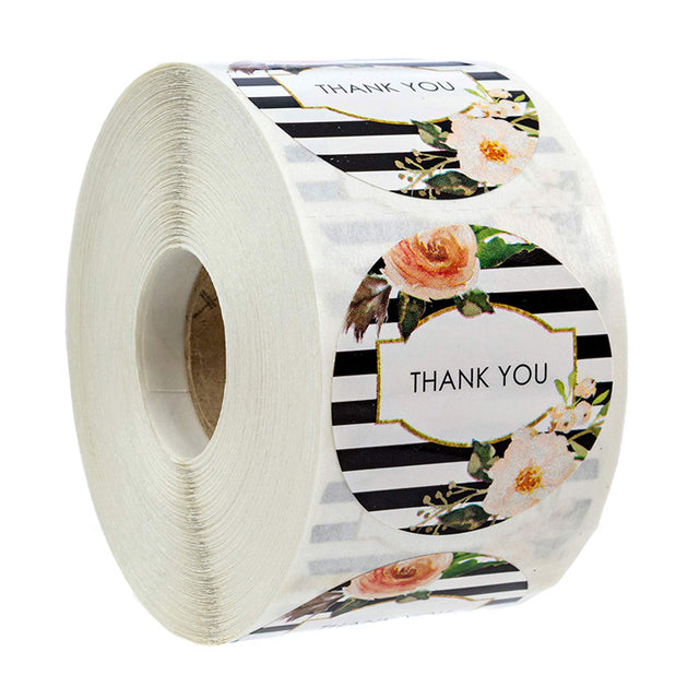 10 Style 50Pcs/wad  Floral Thank You Stickers 1 inch Round seal label handmade scrapbooking Envelope stationery sticker