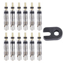 2/6/12PCS Presta Valve Brass Core Tool MTB Road Bike Tubes Repair Tire Service Parts Bike Tire Air Valve W/ Optional Tool