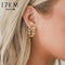 17KM Trendy Hollow Chain Hoop Earrings For Women Gothic Geometric Gold Earrings Punk Statement Circle Earring Brincos Jewelry