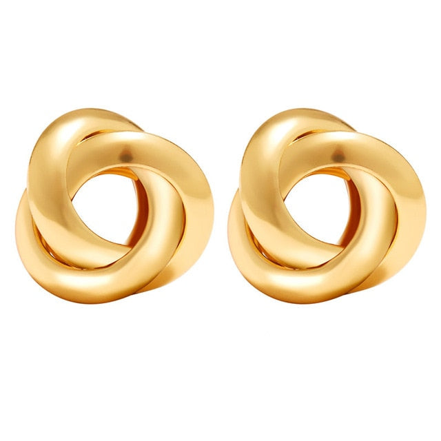 17KM Trendy Hollow Chain Hoop Earrings For Women Gothic Geometric Gold Earrings Punk Statement Circle Earring Brincos Jewelry