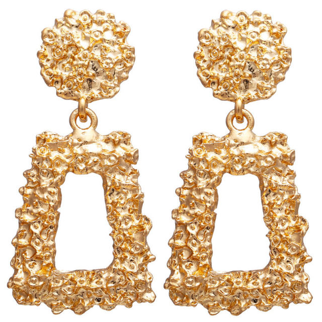 17KM Trendy Hollow Chain Hoop Earrings For Women Gothic Geometric Gold Earrings Punk Statement Circle Earring Brincos Jewelry