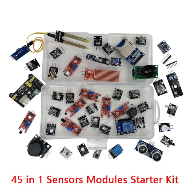 For arduino 45 in 1 Sensors Modules Starter Kit better than 37in1 sensor kit 37 in 1 Sensor Kit UNO R3 MEGA2560