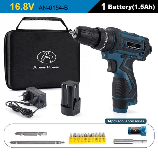 New Style 21V 16.8V 12V Electric Cordless Screwdriver 3 Functions Wireless Impact Drill Mini Lithium Battery Charging Hand Drill
