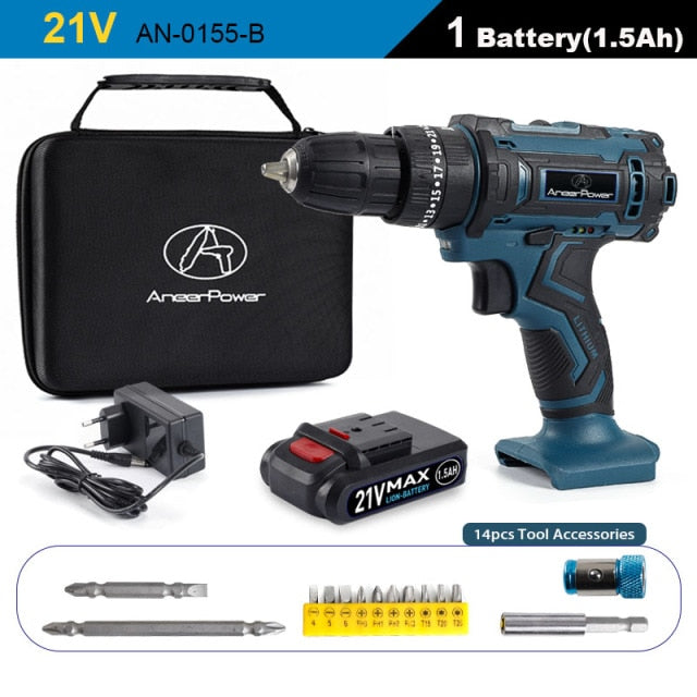 New Style 21V 16.8V 12V Electric Cordless Screwdriver 3 Functions Wireless Impact Drill Mini Lithium Battery Charging Hand Drill