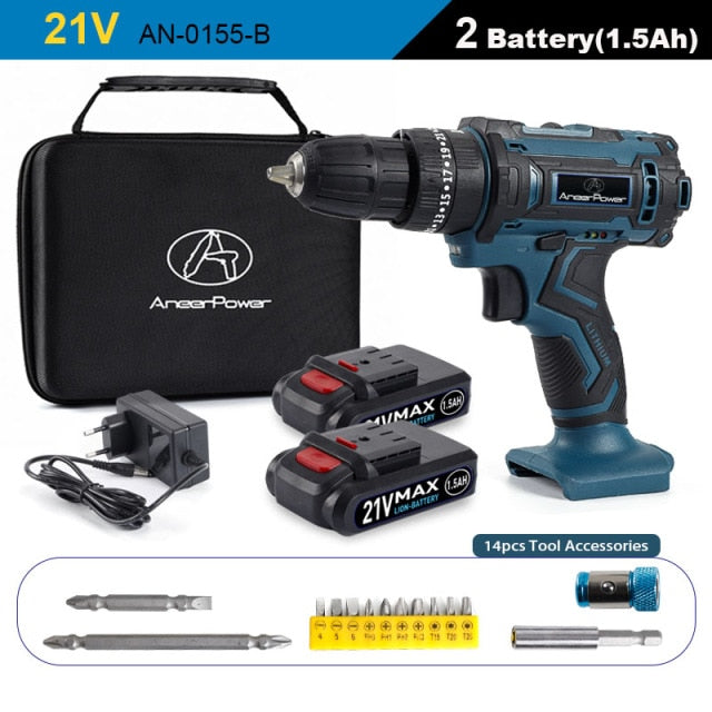 New Style 21V 16.8V 12V Electric Cordless Screwdriver 3 Functions Wireless Impact Drill Mini Lithium Battery Charging Hand Drill