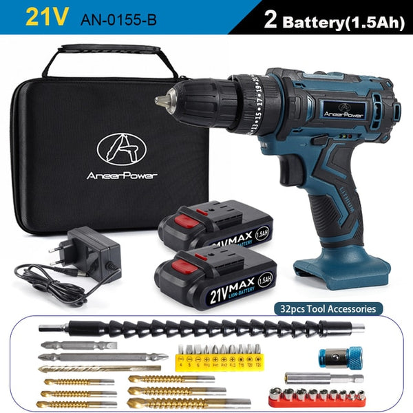 New Style 21V 16.8V 12V Electric Cordless Screwdriver 3 Functions Wireless Impact Drill Mini Lithium Battery Charging Hand Drill