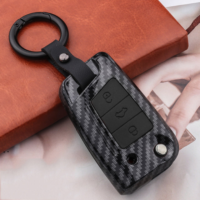 Silicon Carbon Fiber ABS Matte Car Key Cover Case For Volkswagen VW Golf7 mk7 Seat Ibiza Leon FR 2 Altea Aztec For Skoda Octavia