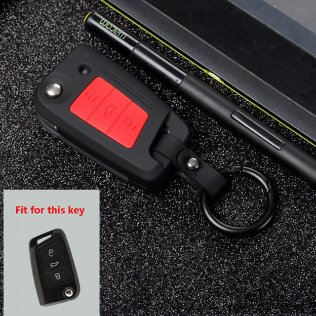 Silicon Carbon Fiber ABS Matte Car Key Cover Case For Volkswagen VW Golf7 mk7 Seat Ibiza Leon FR 2 Altea Aztec For Skoda Octavia