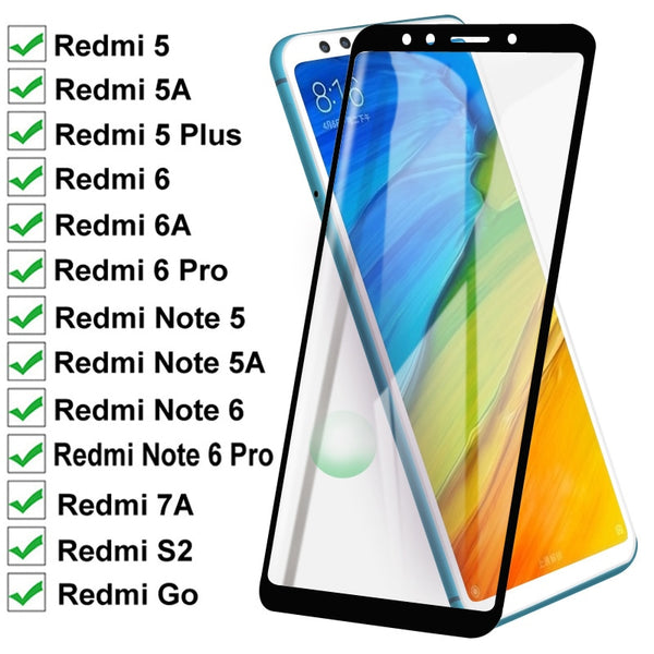 11D Tempered Glass For Xiaomi Redmi 5 Plus 5A Go 6 6A 7A S2 Full Cover Screen Protector On Redmi Note 5 5A 6 Pro Protective Film