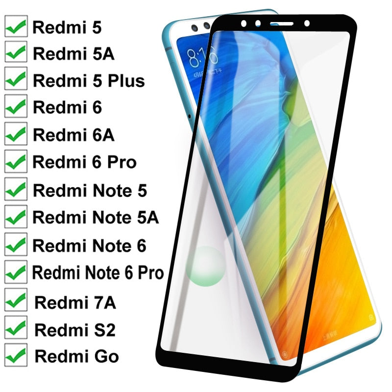 11D Tempered Glass For Xiaomi Redmi 5 Plus 5A Go 6 6A 7A S2 Full Cover Screen Protector On Redmi Note 5 5A 6 Pro Protective Film