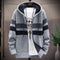 FALIZA Men's Striped Sweater Coat Thick Fleece Warm Zipper Wool Hooded Cardigan Jumpers Men Long Sleeve Knitted Sweaters XY110