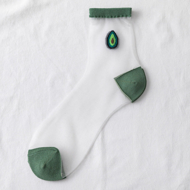 Novelty Harajuku New Product Crystal Silk Tide Socks Funny Sunflowers Vines Flowers Happy Women Socks Casual High Quality Sox