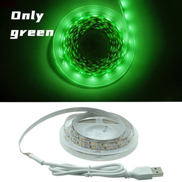 LED Strip Light RGB 2835 Flexible Lamp Tape Diode USB Cable 3 Key Control DC5V 1M 2M 3M 4M 5M Desk Screen TV Background Lighting