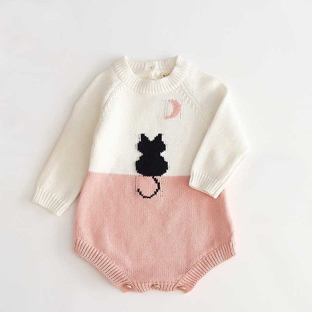 2021 Newborn Baby Girls Boys Knitted Romper Baby Clothes Cotton Woolen Baby Rompers Ruffle Infant Baby Boys Jumpsuit