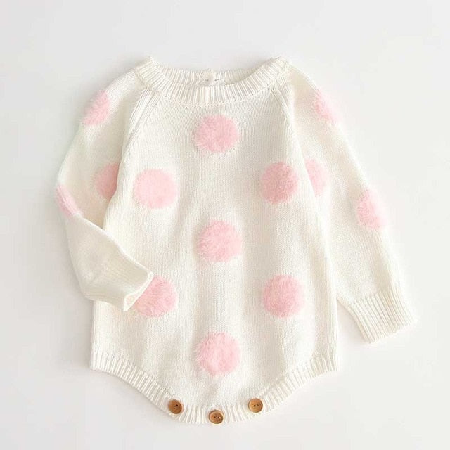 2021 Newborn Baby Girls Boys Knitted Romper Baby Clothes Cotton Woolen Baby Rompers Ruffle Infant Baby Boys Jumpsuit