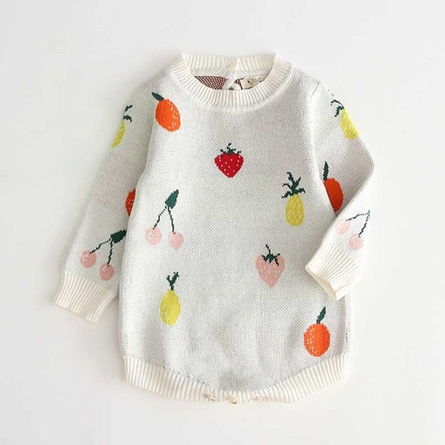 2021 Newborn Baby Girls Boys Knitted Romper Baby Clothes Cotton Woolen Baby Rompers Ruffle Infant Baby Boys Jumpsuit