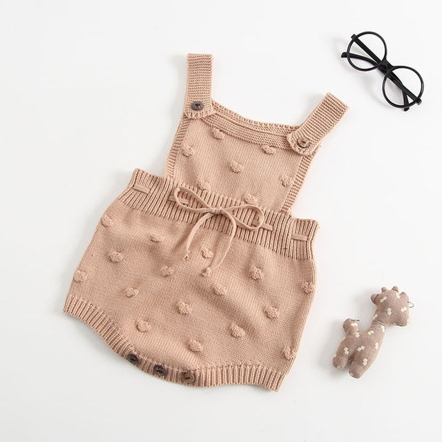 2021 Newborn Baby Girls Boys Knitted Romper Baby Clothes Cotton Woolen Baby Rompers Ruffle Infant Baby Boys Jumpsuit