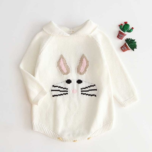 2021 Newborn Baby Girls Boys Knitted Romper Baby Clothes Cotton Woolen Baby Rompers Ruffle Infant Baby Boys Jumpsuit