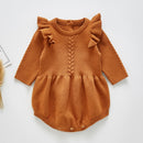 2021 Newborn Baby Girls Boys Knitted Romper Baby Clothes Cotton Woolen Baby Rompers Ruffle Infant Baby Boys Jumpsuit