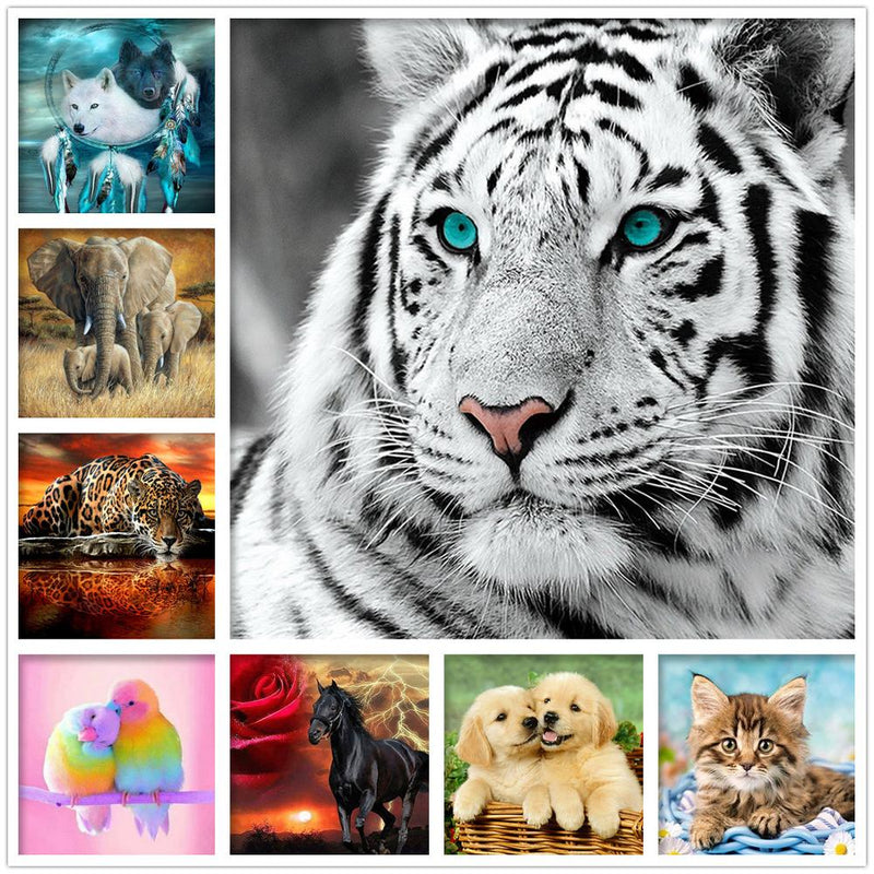 Full Round Diamond 5D diamond painting animal tiger fox diamond embroidery kit mosaic painting diy children gift