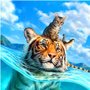 Full Round Diamond 5D diamond painting animal tiger fox diamond embroidery kit mosaic painting diy children gift