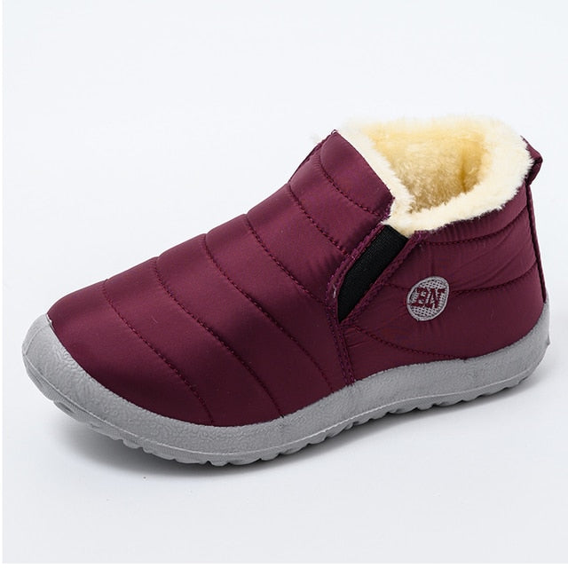Women Boots Lightweight Winter Shoes Women Ankle Botas Mujer Waterpoor Snow Boots Female Slip On Casual Shoes Plush Footwear