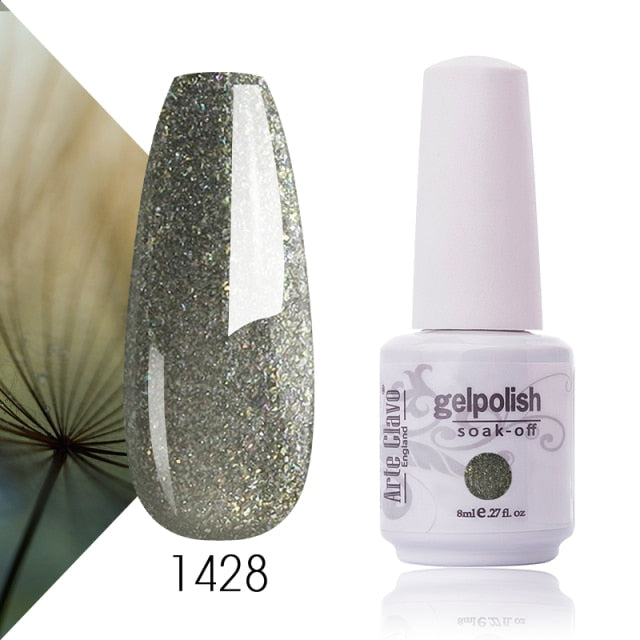 Arte Clavo Gel Nail Polish Pumpkin White Black UV LED Nail Matte Top Base Soak Off 8ml Fashion Manicure Nail Art Hybrid Acrylic