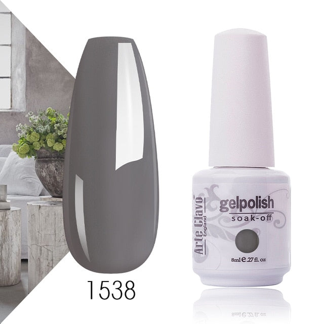 Arte Clavo Gel Nail Polish Pumpkin White Black UV LED Nail Matte Top Base Soak Off 8ml Fashion Manicure Nail Art Hybrid Acrylic