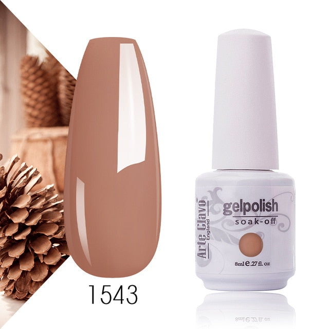 Arte Clavo Gel Nail Polish Pumpkin White Black UV LED Nail Matte Top Base Soak Off 8ml Fashion Manicure Nail Art Hybrid Acrylic