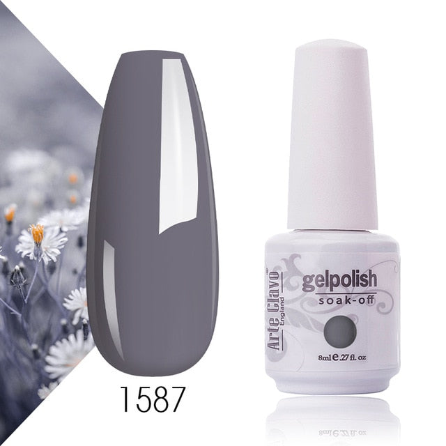 Arte Clavo Gel Nail Polish Pumpkin White Black UV LED Nail Matte Top Base Soak Off 8ml Fashion Manicure Nail Art Hybrid Acrylic