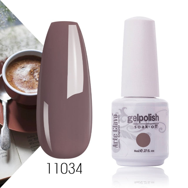 Arte Clavo Gel Nail Polish Pumpkin White Black UV LED Nail Matte Top Base Soak Off 8ml Fashion Manicure Nail Art Hybrid Acrylic