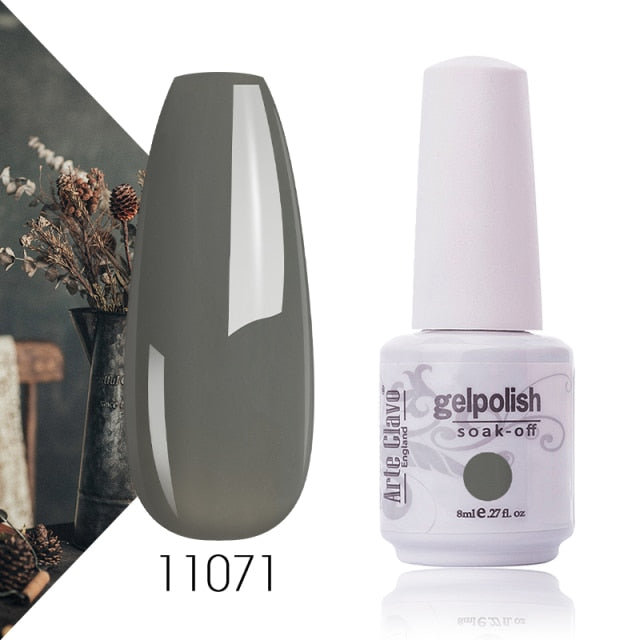 Arte Clavo Gel Nail Polish Pumpkin White Black UV LED Nail Matte Top Base Soak Off 8ml Fashion Manicure Nail Art Hybrid Acrylic