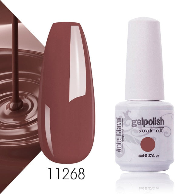 Arte Clavo Gel Nail Polish Pumpkin White Black UV LED Nail Matte Top Base Soak Off 8ml Fashion Manicure Nail Art Hybrid Acrylic