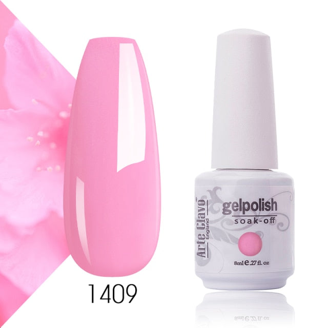 Arte Clavo Gel Nail Polish Pumpkin White Black UV LED Nail Matte Top Base Soak Off 8ml Fashion Manicure Nail Art Hybrid Acrylic