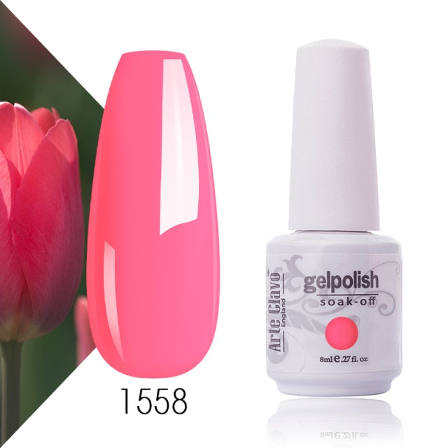 Arte Clavo Gel Nail Polish Pumpkin White Black UV LED Nail Matte Top Base Soak Off 8ml Fashion Manicure Nail Art Hybrid Acrylic