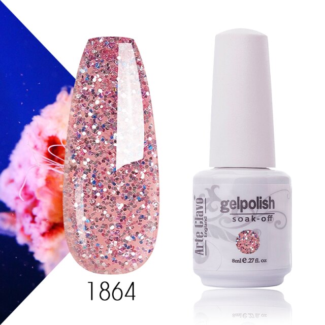 Arte Clavo Gel Nail Polish Pumpkin White Black UV LED Nail Matte Top Base Soak Off 8ml Fashion Manicure Nail Art Hybrid Acrylic