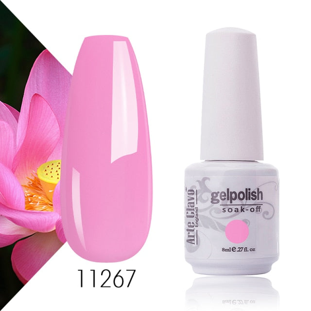 Arte Clavo Gel Nail Polish Pumpkin White Black UV LED Nail Matte Top Base Soak Off 8ml Fashion Manicure Nail Art Hybrid Acrylic