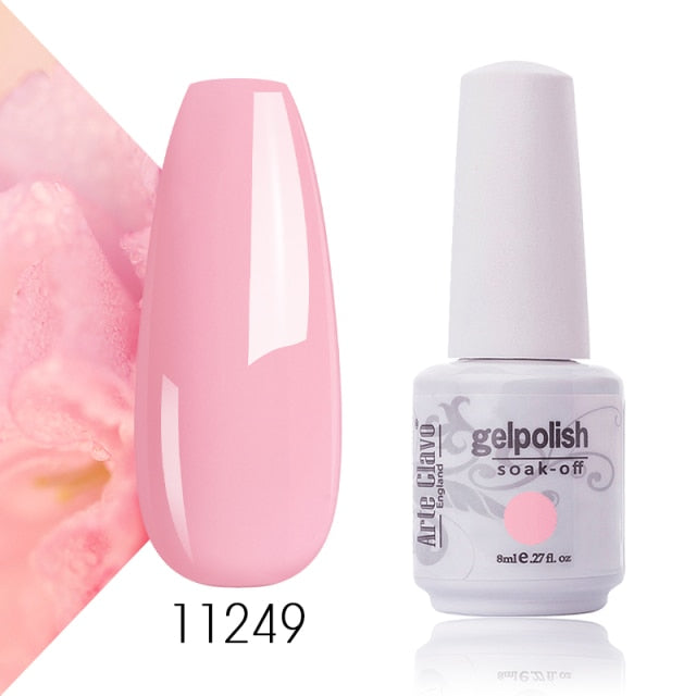 Arte Clavo Gel Nail Polish Pumpkin White Black UV LED Nail Matte Top Base Soak Off 8ml Fashion Manicure Nail Art Hybrid Acrylic