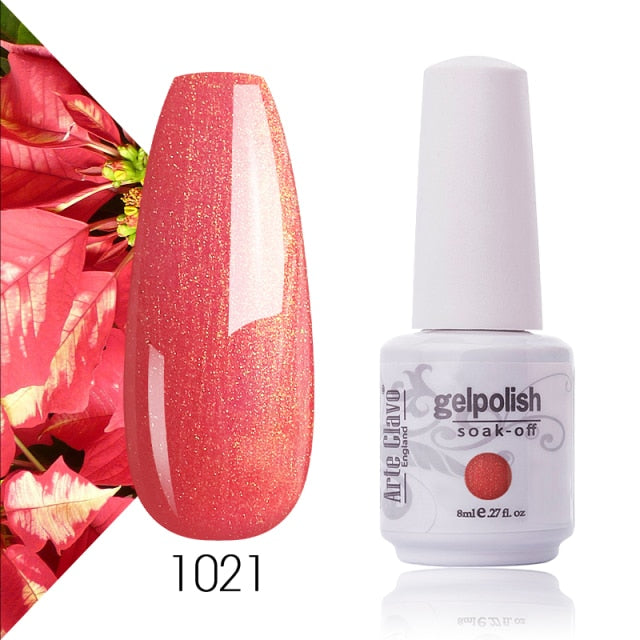 Arte Clavo Gel Nail Polish Pumpkin White Black UV LED Nail Matte Top Base Soak Off 8ml Fashion Manicure Nail Art Hybrid Acrylic