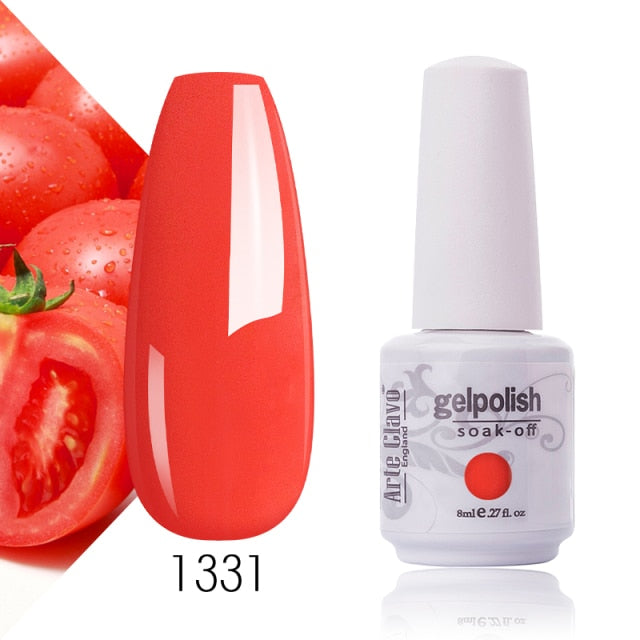 Arte Clavo Gel Nail Polish Pumpkin White Black UV LED Nail Matte Top Base Soak Off 8ml Fashion Manicure Nail Art Hybrid Acrylic