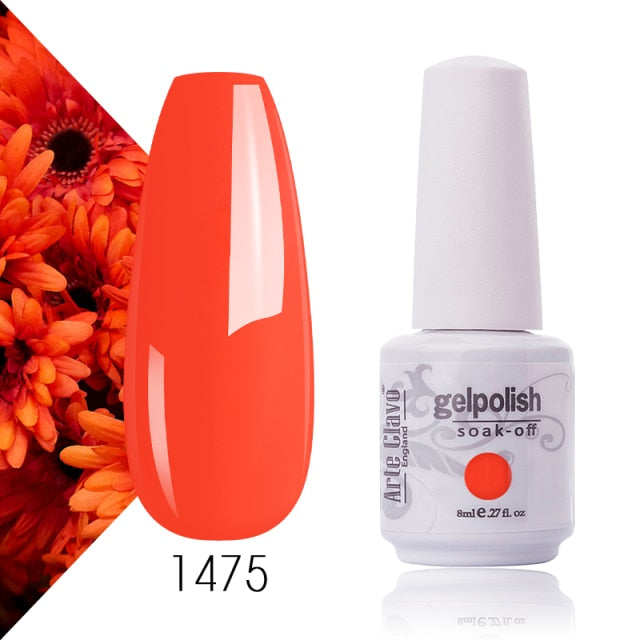 Arte Clavo Gel Nail Polish Pumpkin White Black UV LED Nail Matte Top Base Soak Off 8ml Fashion Manicure Nail Art Hybrid Acrylic