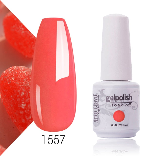 Arte Clavo Gel Nail Polish Pumpkin White Black UV LED Nail Matte Top Base Soak Off 8ml Fashion Manicure Nail Art Hybrid Acrylic