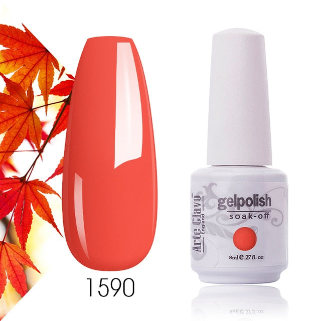 Arte Clavo Gel Nail Polish Pumpkin White Black UV LED Nail Matte Top Base Soak Off 8ml Fashion Manicure Nail Art Hybrid Acrylic