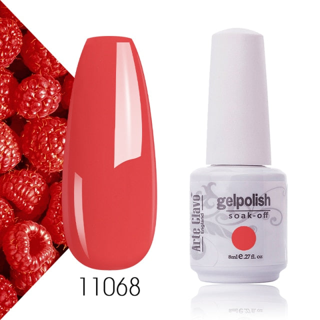 Arte Clavo Gel Nail Polish Pumpkin White Black UV LED Nail Matte Top Base Soak Off 8ml Fashion Manicure Nail Art Hybrid Acrylic