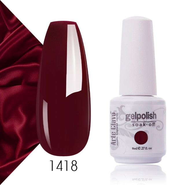 Arte Clavo Gel Nail Polish Pumpkin White Black UV LED Nail Matte Top Base Soak Off 8ml Fashion Manicure Nail Art Hybrid Acrylic