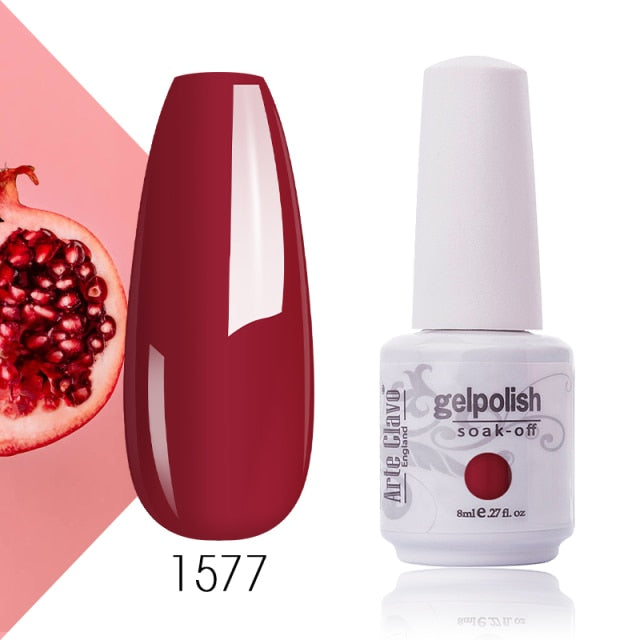 Arte Clavo Gel Nail Polish Pumpkin White Black UV LED Nail Matte Top Base Soak Off 8ml Fashion Manicure Nail Art Hybrid Acrylic